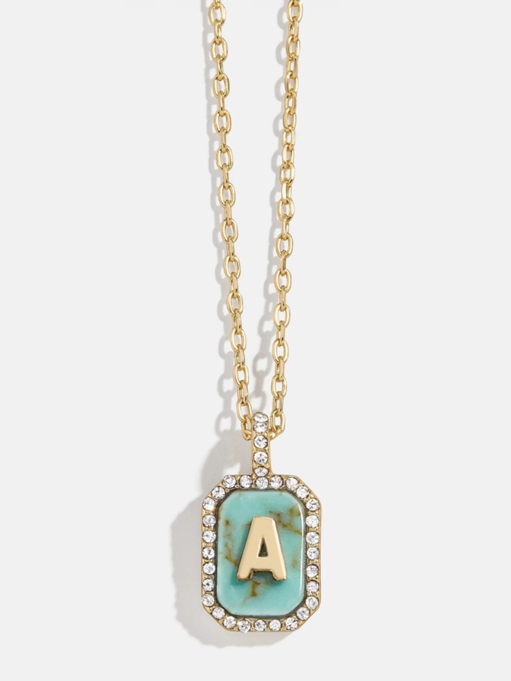 NWOT BaubleBar Gold & Turquoise Initial 'C' Necklace